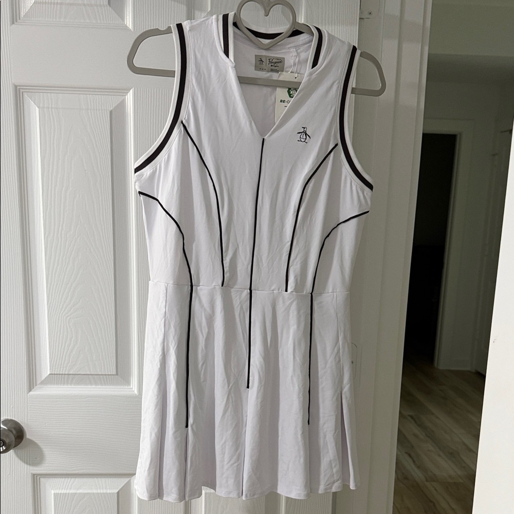 Original Penguin Bright White Sleeveless Top with Black Trim